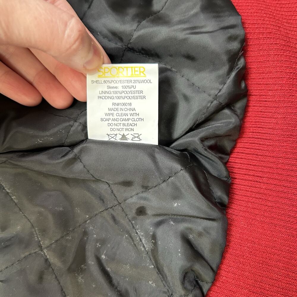 Vintage Sportier Brand Wool Varsity Bomber Jacket Size Medium 1990s - Picture 8 of 14